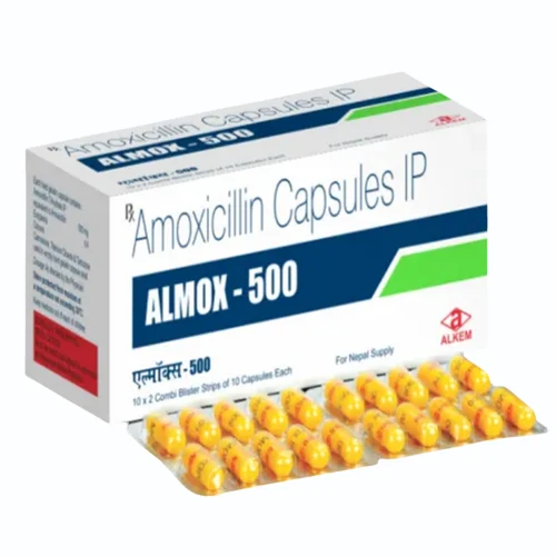 500 mg ALMOX-500 Amoxicillin IP Capsules